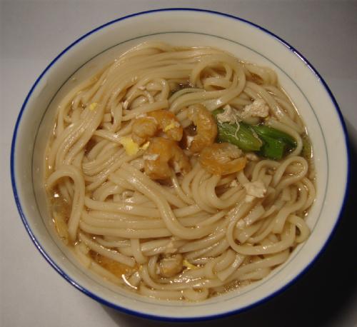 Cream noodle with dry shrimps