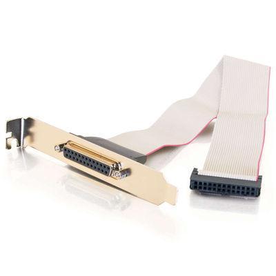 11in DB25 Female Parallel Add-A-Port Adapter Cable with Bracket