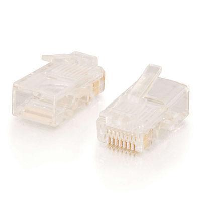 RJ45 Cat5 8 x 8 Modular Plug for Round Stranded Cable - 50pk