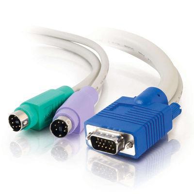 6ft 3-in-1 HD15 VGA MM, PS/2 MM KVM Cable