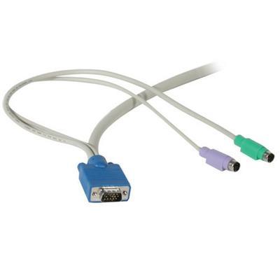 10ft 3-in-1 HD15 VGA MM, PS/2 MM KVM Cable