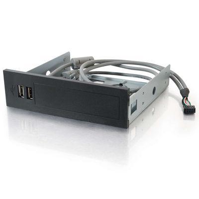 2-port USB 2.0 Front Bay Hub - Black