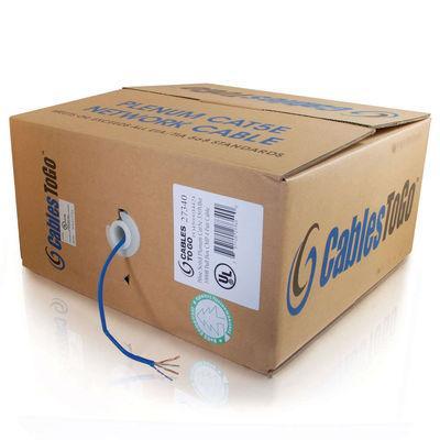 1000ft Cat5E UTP 350 MHz Solid Plenum-Rated Cable - Blue