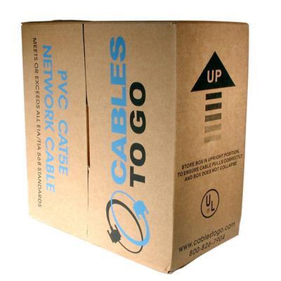 1000ft Cat5E UTP 350 MHz Solid PVC CMR-Rated Cable - Blue