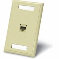 1-Port Cat5E RJ45 Configured Wall Plate - Ivory