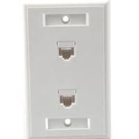 Dual Cat5E RJ45 Configured Wall Plate - White