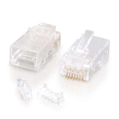 RJ45 Cat5E Modular Plug (with Load Bar) for Round Solid/Stranded Cable - 10pk