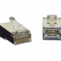 RJ45 Shielded Cat5 Modular Plug (with Load Bar) for Round Solid or Stranded Cable - 10pk