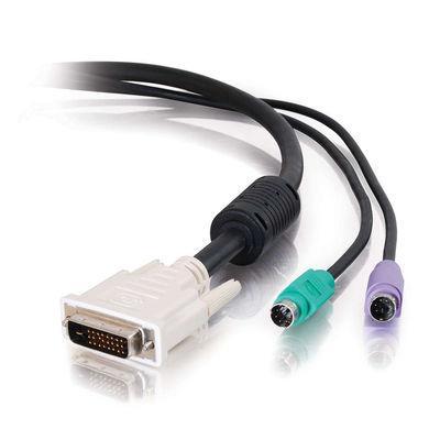 2m 3-in-1 DVI + trade, M/F Extension Cable