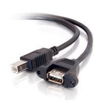 3ft Panel-Mount USB 2.0 A Female to B Male Cable