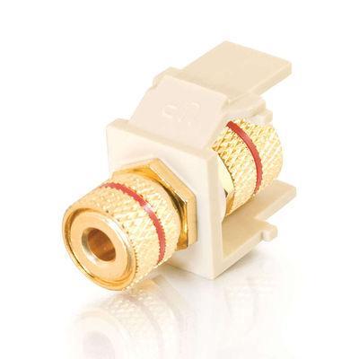 Snap-In Red Banana Jack F/F Keystone Insert Module - Ivory