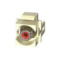 Snap-In Red RCA F/F Keystone Insert Module - Ivory