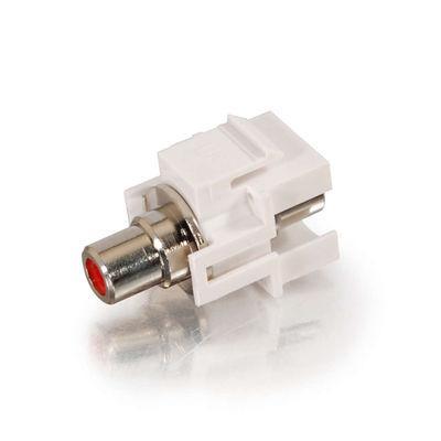 Snap-In Red RCA F/F Keystone Insert Module - White