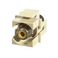 Snap-In Yellow RCA F/F Keystone Insert Module - Ivory