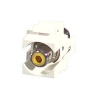Snap-In Yellow RCA F/F Keystone Insert Module - White