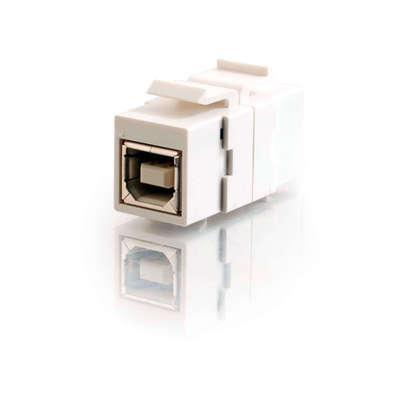 Snap-In USB B/B Female Keystone Insert Module - White