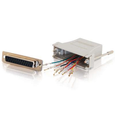 RJ45 to DB25 Female Modular Adapter - Gray