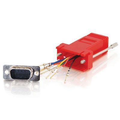 RJ45 to DB9 Male Modular Adapter - Red