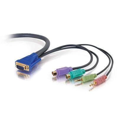 6ft Ultima + trade, 5-in-1 KVM HD15 VGA M/M Cable with Speaker and Mic