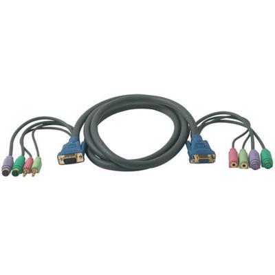 10ft Ultima + trade, 5-in-1 HD15 VGA M/F Desktop Extension Cable with Speaker and Mic