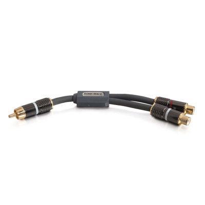 6in SonicWave + trade, One RCA Male to Two RCA Female Audio Y-Cable