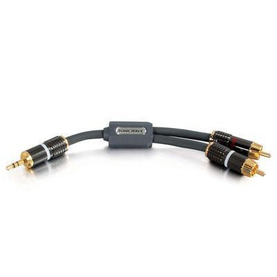 SonicWave + trade, One 3.5mm Stereo Male to Two RCA Stereo Male Audio Y-Cable