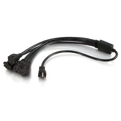 3ft 16 AWG 1-to-4 Power Cord Splitter (1 NEMA 5-15P to 4 NEMA 5-15R)
