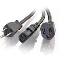 1.5ft 16 AWG 1-to-2 Power Cord Splitter (NEMA 5-15P to 1 NEMA 5-15,1 IEC320C13)