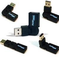 FlexUSB + trade, USB 2.0 A Male to A Female Adapter - Black