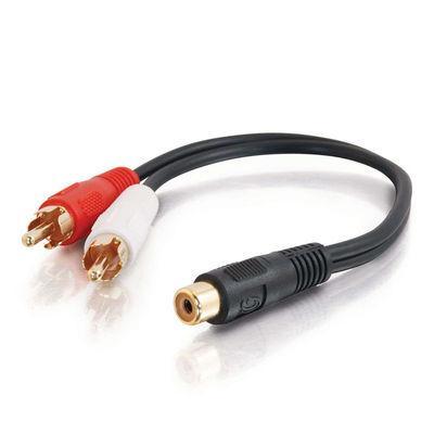 6in Value Series + trade, One RCA Female to Two RCA Male Y-Cable