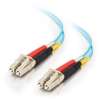 2m 10 Gb LC/LC Duplex 50/125 Multimode Fiber Patch Cable - Aqua