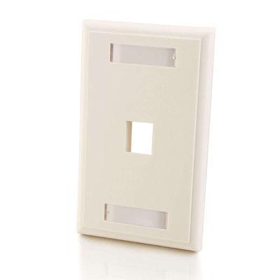 1-Port Single Gang Multimedia Keystone Wall Plate - White