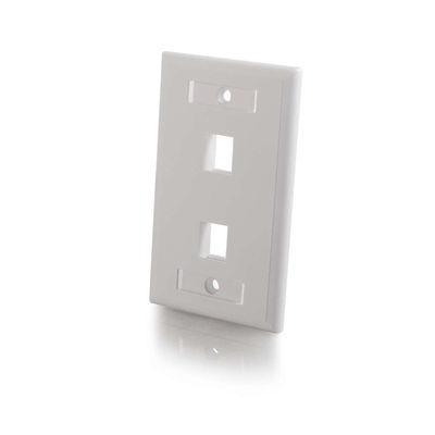 2-Port Single Gang Multimedia Keystone Wall Plate - White