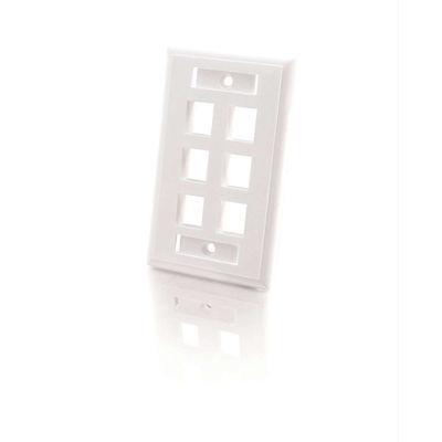 6-Port Single Gang Multimedia Keystone Wall Plate - White