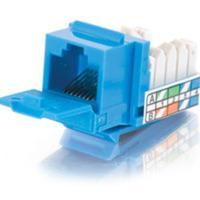 90anddeg, Cat5E RJ45 UTP Keystone Jack - Blue