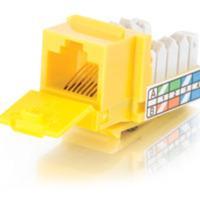 90anddeg, Cat5E RJ45 UTP Keystone Jack - Yellow