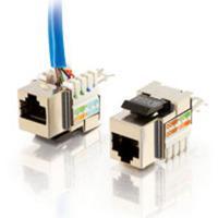 90anddeg, Cat5E RJ45 UTP Half-Shielded Keystone Jack - Silver