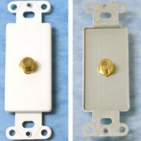 Decorative Single F-Type Coax Wall Plate Insert - White