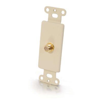 Decorative Single F-Type Coax Wall Plate Insert - Ivory