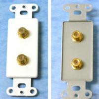 Decorative Dual F-Type Coax Wall Plate Insert - White