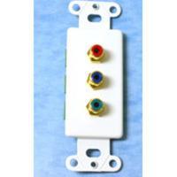 Decorative Red/Green/Blue Component Video Wall Plate Insert - White