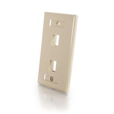 2-Port Single Gang Multimedia Keystone Wall Plate - Ivory