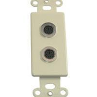 Decorative PS/2 Keyboard and Mouse Wall Plate Insert - Ivory