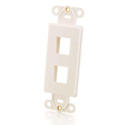 Decorative 2-Port Multimedia Keystone Insert - White