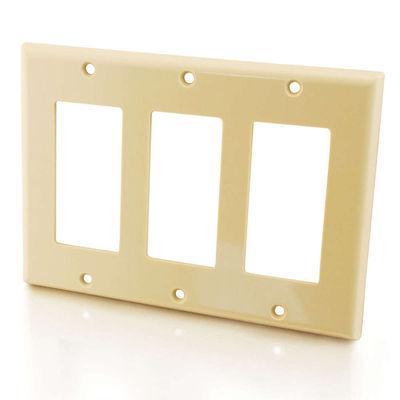 Decorative Triple Gang Wall Plate - Ivory