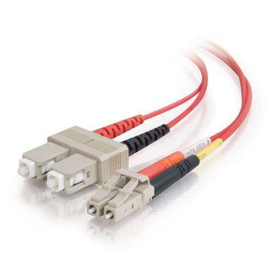 5m LC/SC Plenum-Rated Duplex 62.5/125 Multimode Fiber Patch Cable - Red