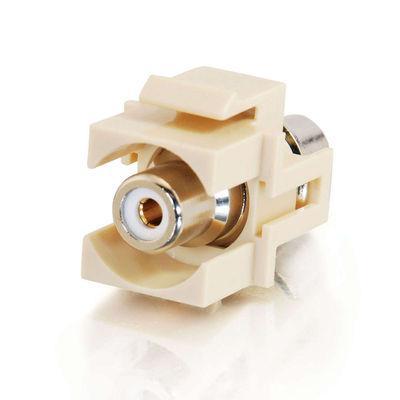 Snap-In White RCA F/F Keystone Insert Module - Ivory