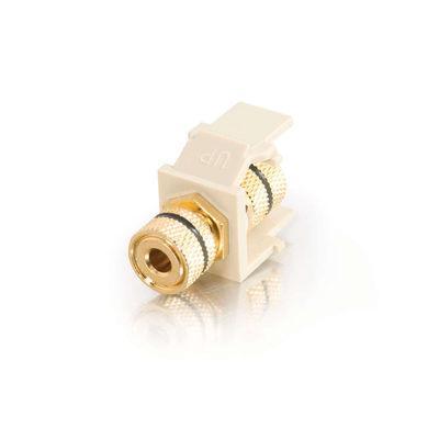 Snap-In Black Banana Jack F/F Keystone Insert Module - Ivory