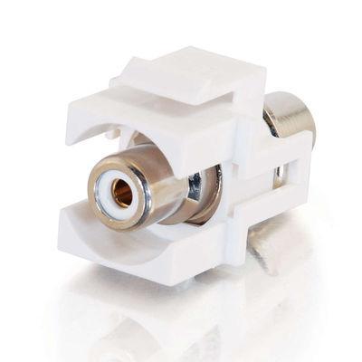 Snap-In White RCA Keystone Insert F/F Module - White