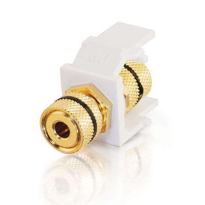 Snap-In Black Banana Jack F/F Keystone Insert Module - White
